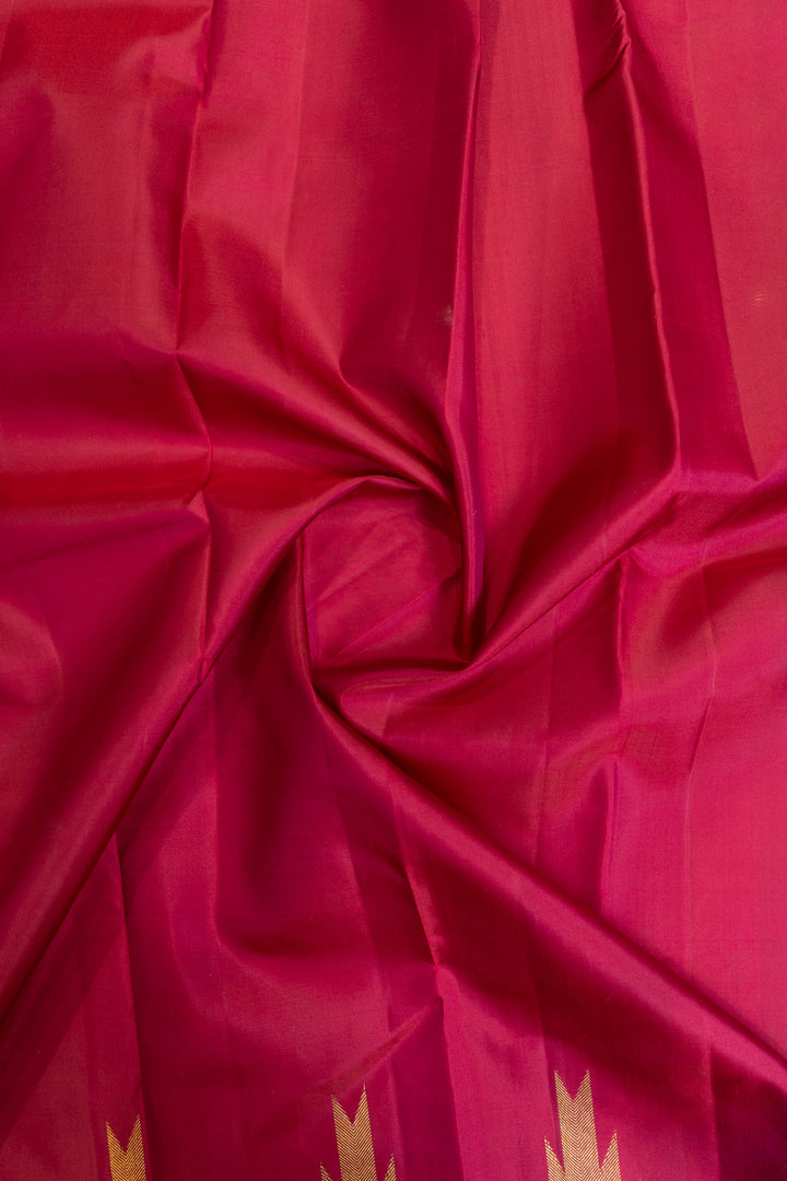 Boysenberry purple temple border pure Kanchipuram silk saree