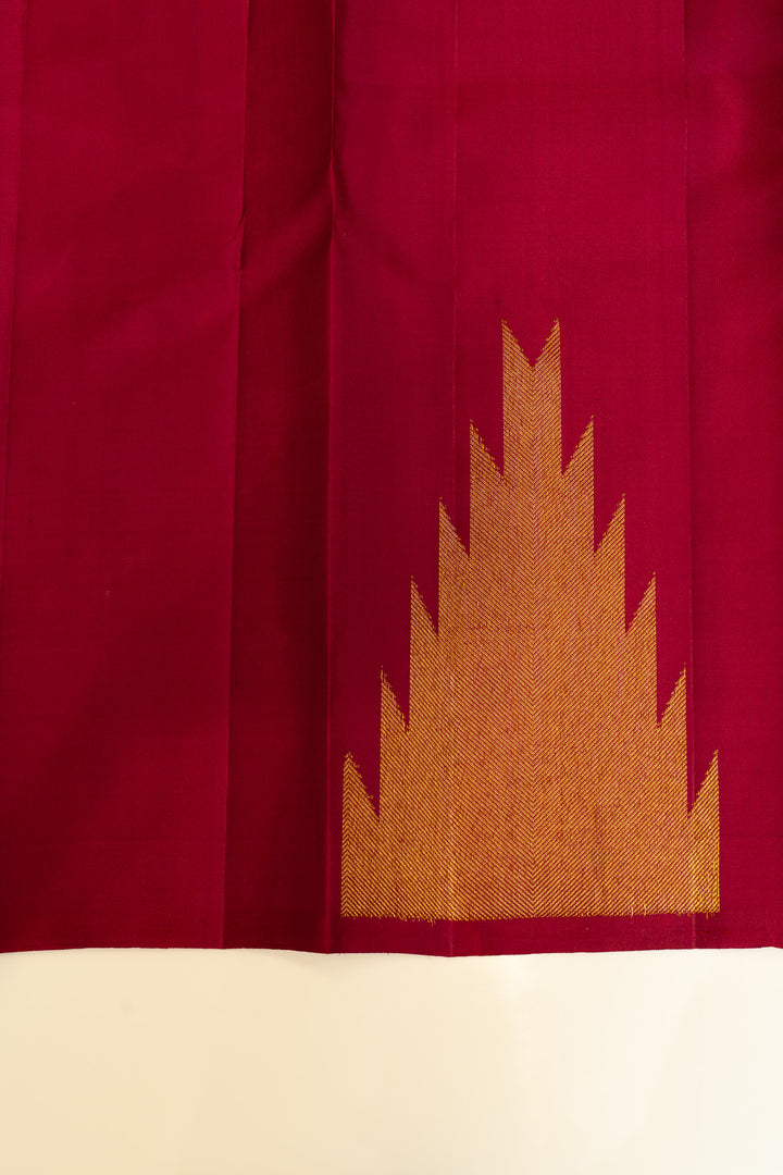Boysenberry purple temple border pure Kanchipuram silk saree