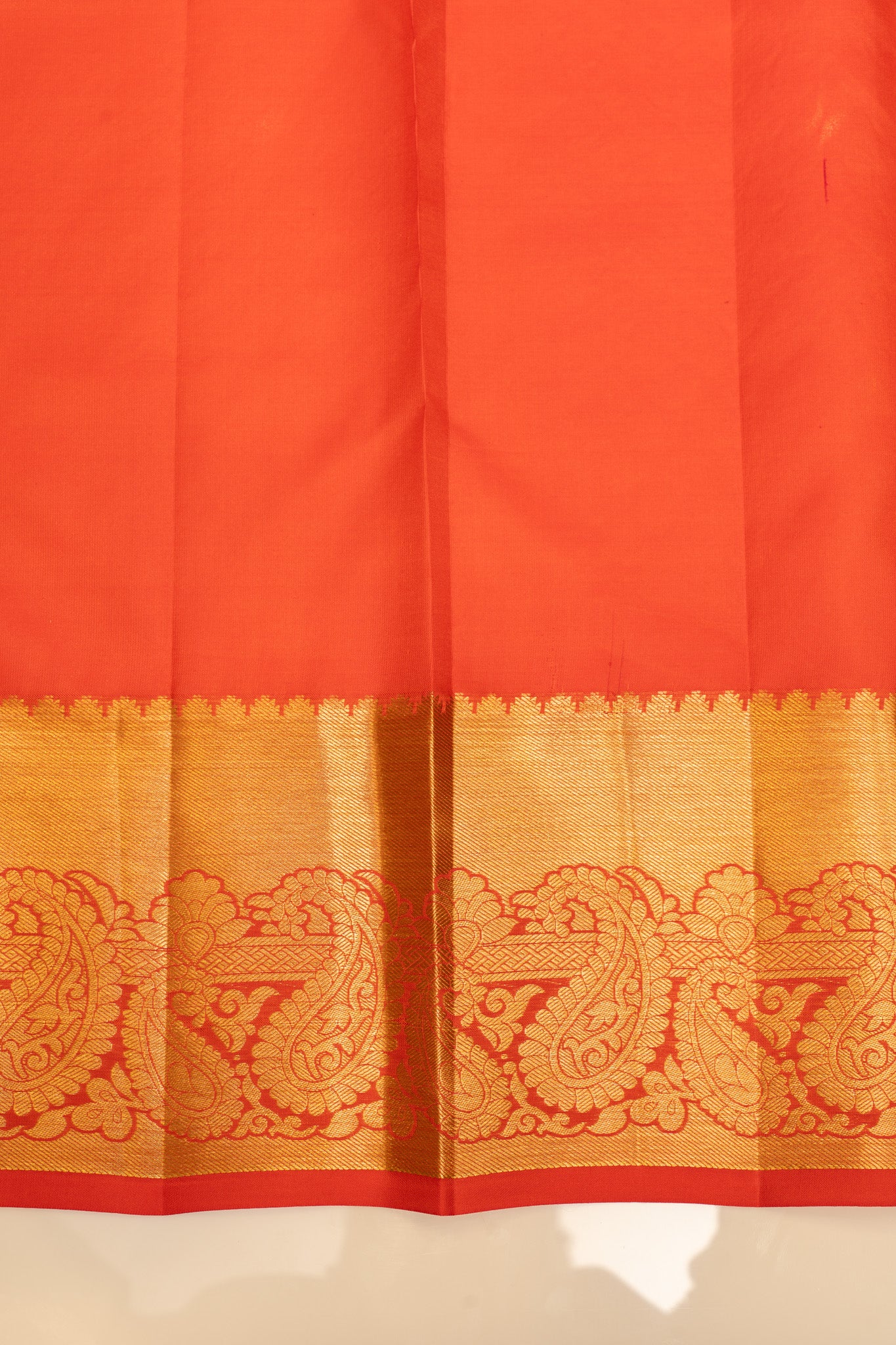 Orange rain drop brocade pure Kanchipuram silk saree