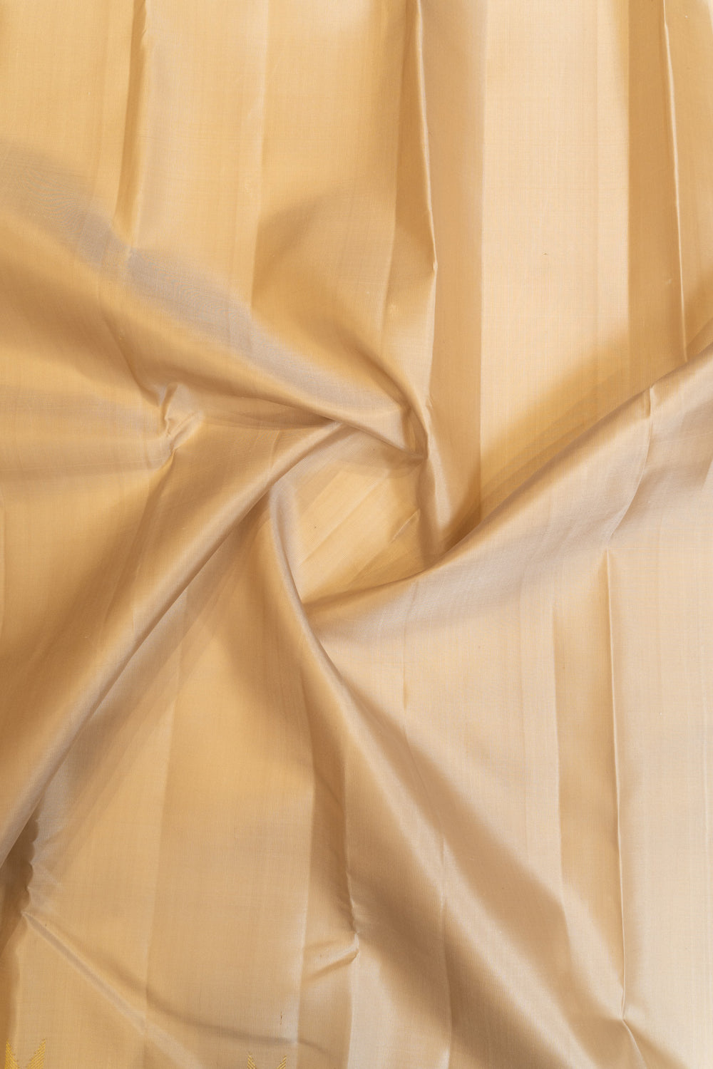 Beige temple border pure Kanchipuram silk saree