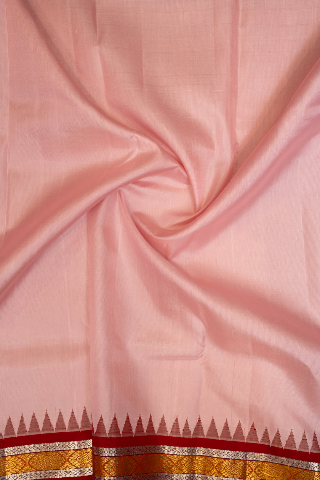 Cherry Pink and Red Zari Pure Kanchipuram Silk Saree - Clio Silks