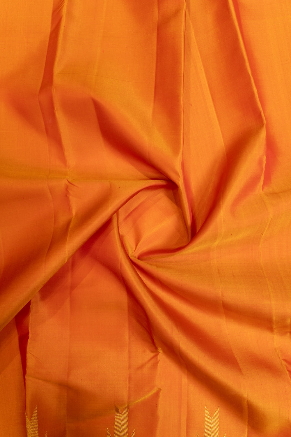 Rust orange temple border pure Kanchipuram silk saree