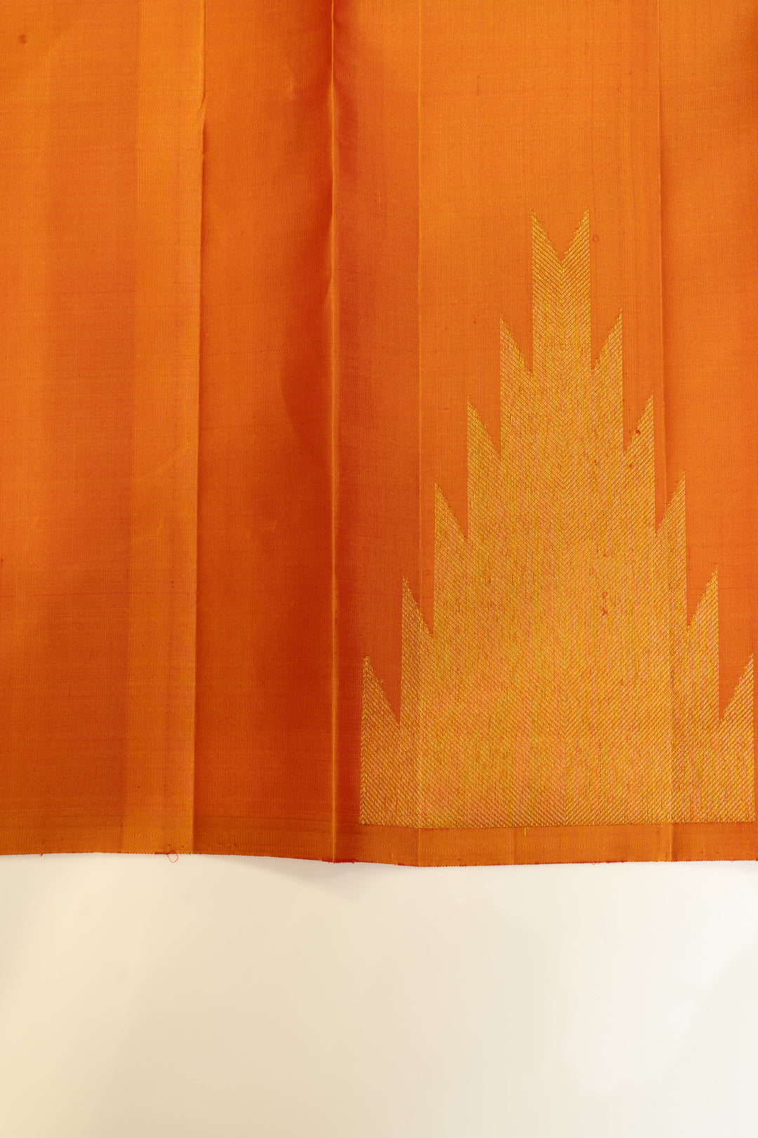 Rust orange temple border pure Kanchipuram silk saree