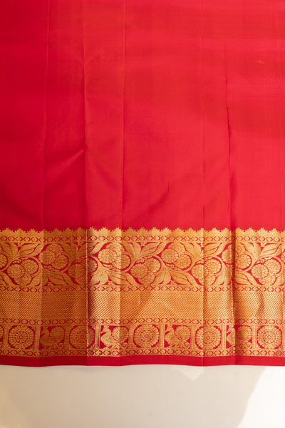 Reddish pink diamond brocade pure soft silk saree