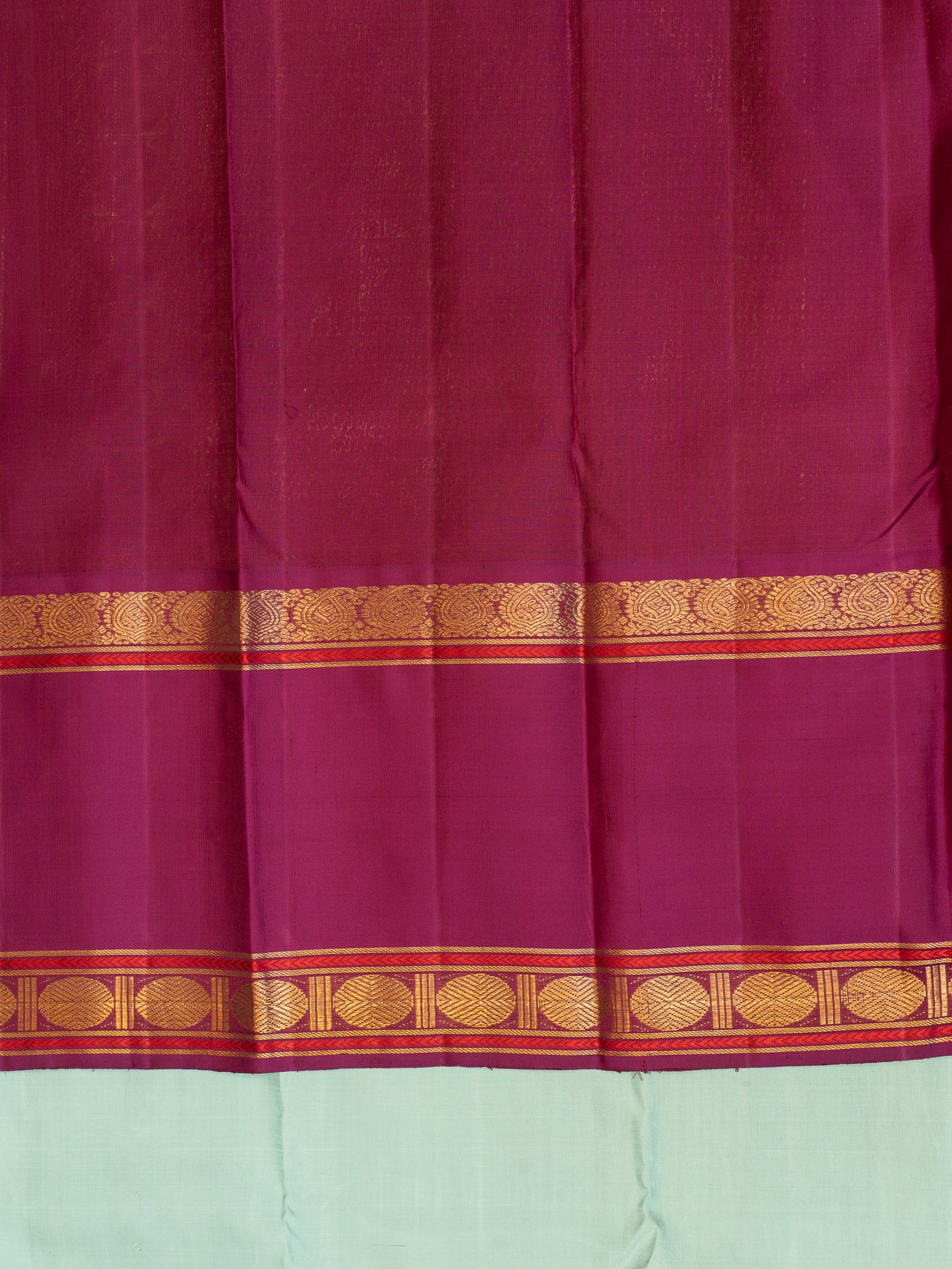 Blue and purple rettai pettu pure zari Kanchipuram silk saree