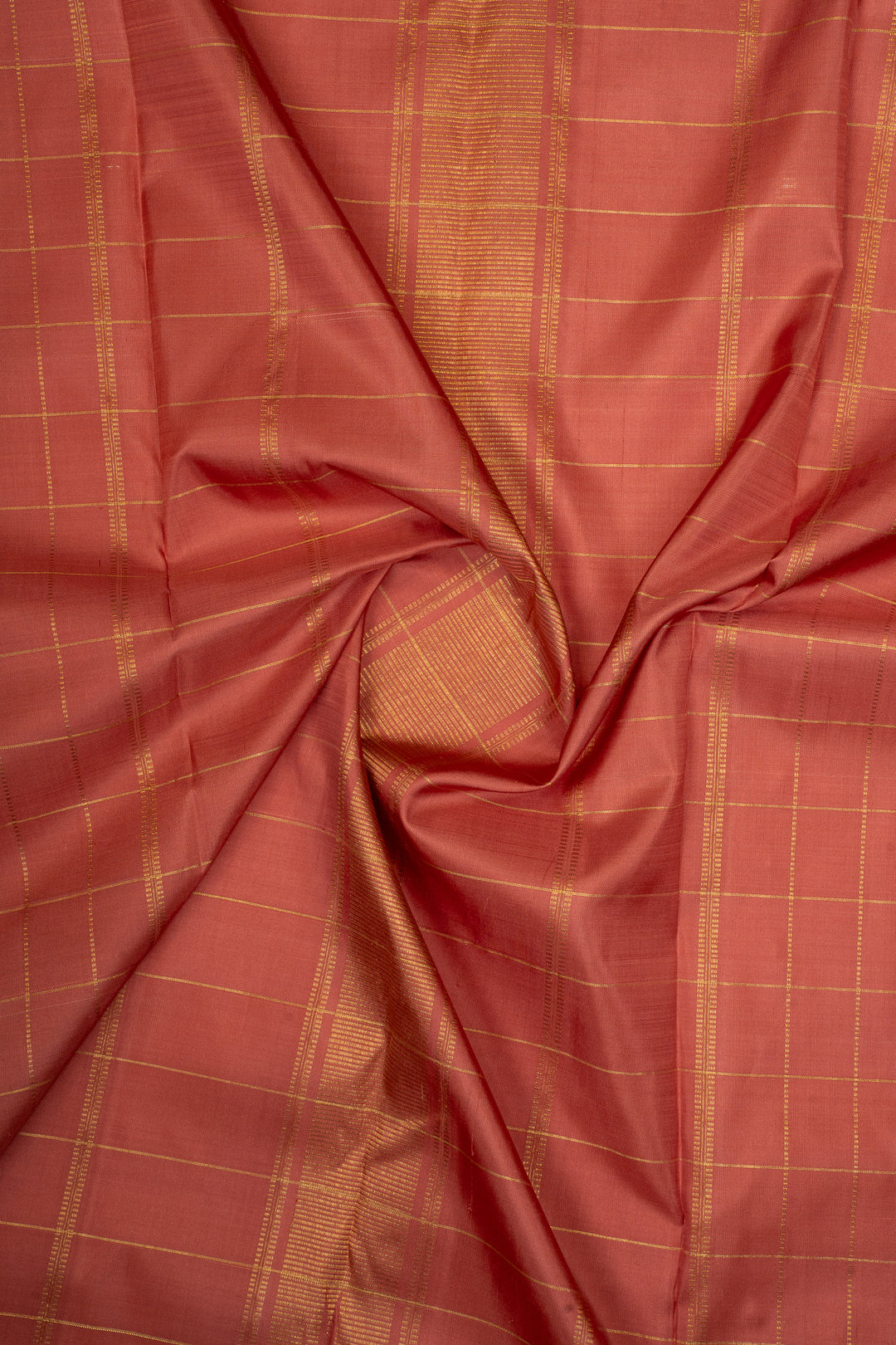 Orchid Pink Multi Checks Vintage Pure Kanchipuram Silk Saree