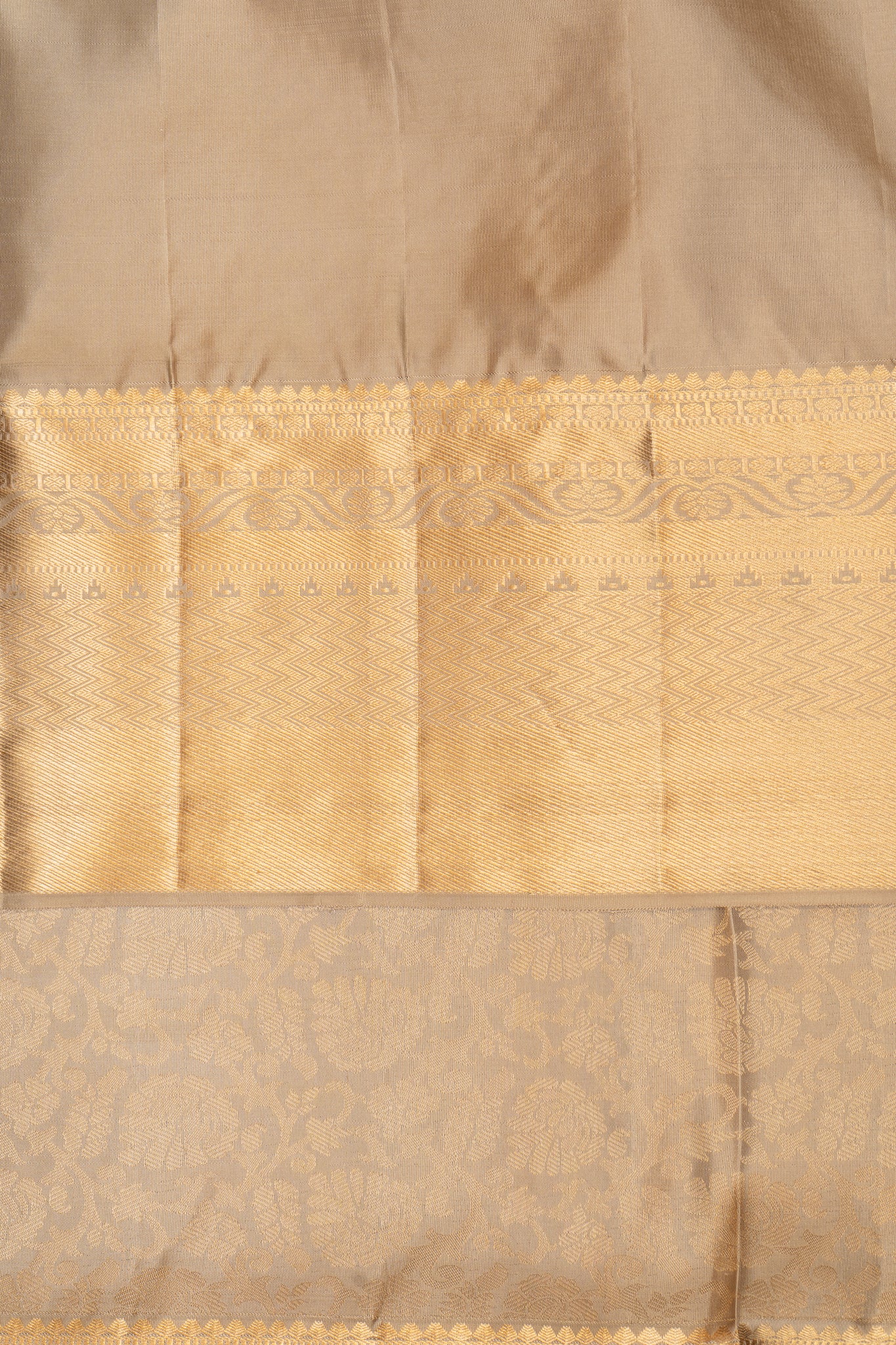 Gold Zari Brocade Pure Kanchipuram Silk Saree - Clio Silks