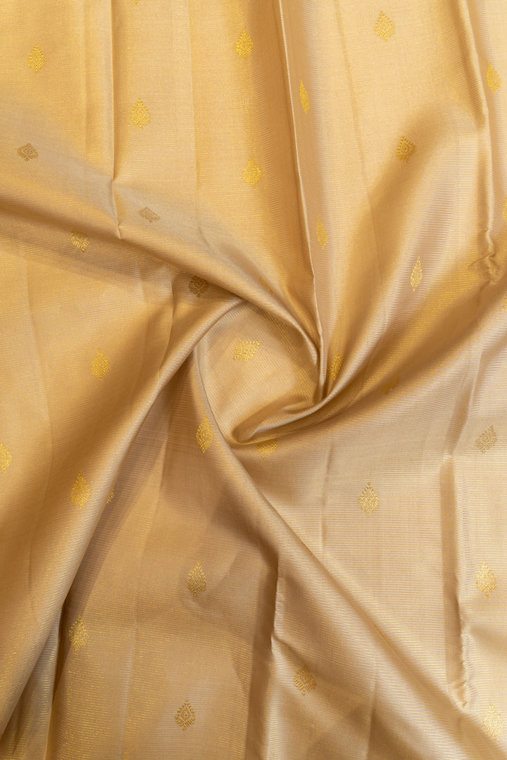 Beige and peach vairaoosi pure Kanchipuram silk saree