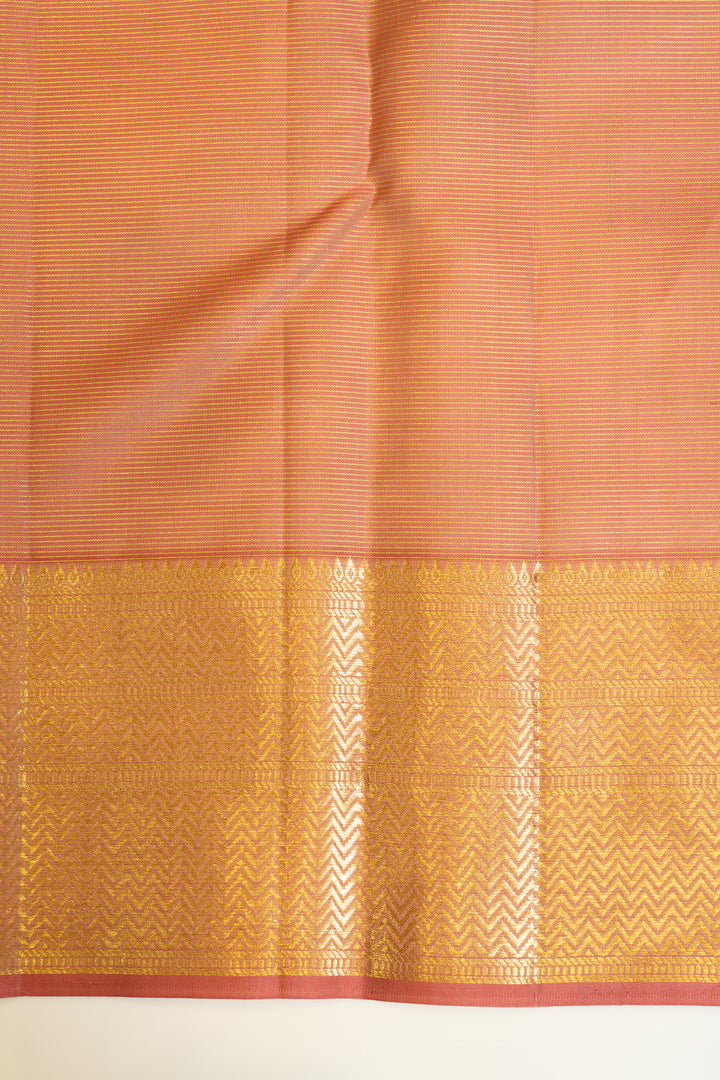 Beige and peach vairaoosi pure Kanchipuram silk saree