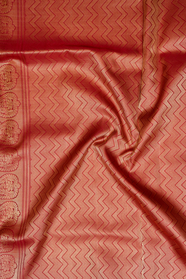 Maroon Paisley Brocade Pure Kanchipuram Silk Saree - Clio Silks
