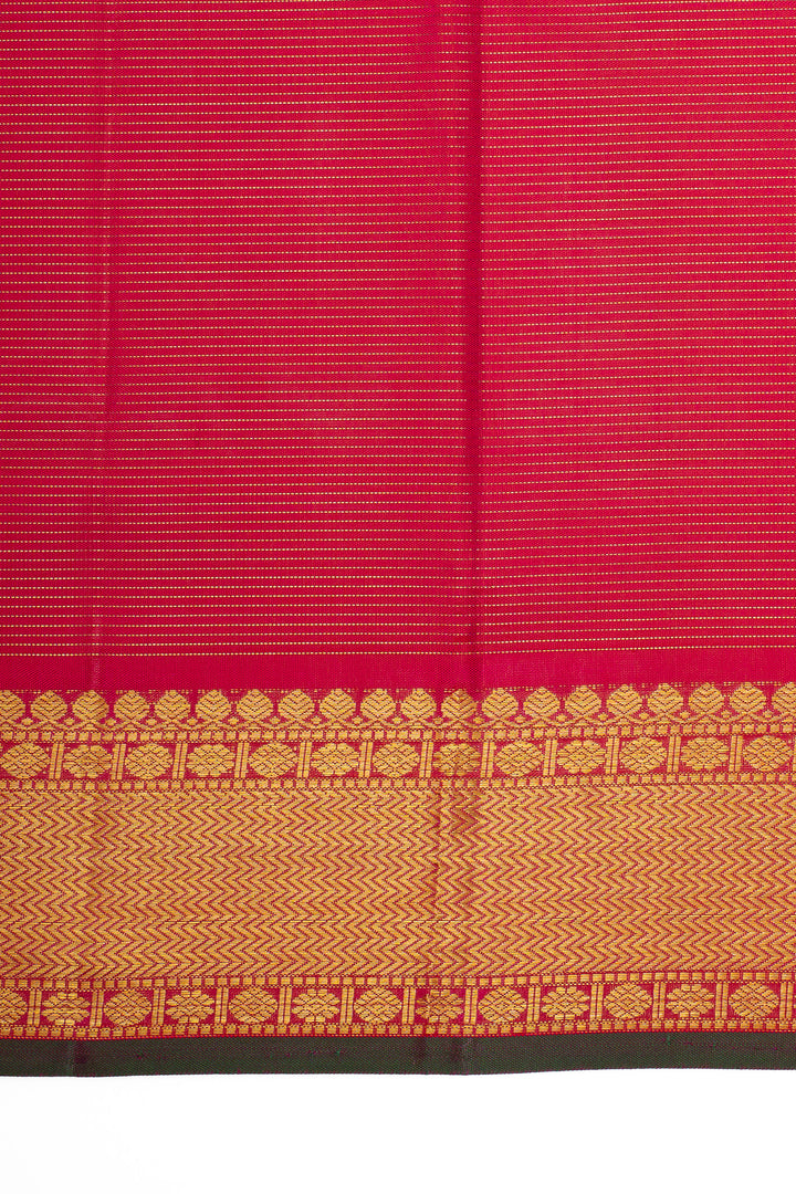 Pink Vairaoosi Parrot Motifs Pure Kanchipuram Silk Saree