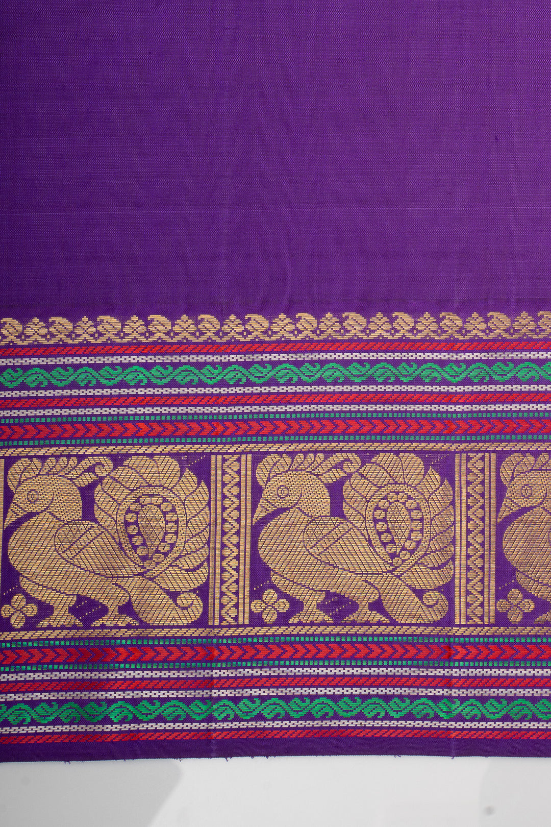 Greyish Blue and Magenta Vintage Checks Pure Kanchipuram Silk Saree