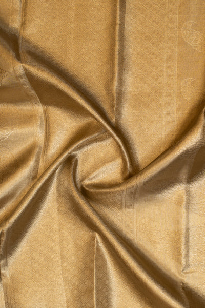 Champagne gold tissue pure kanjivaram silk saree