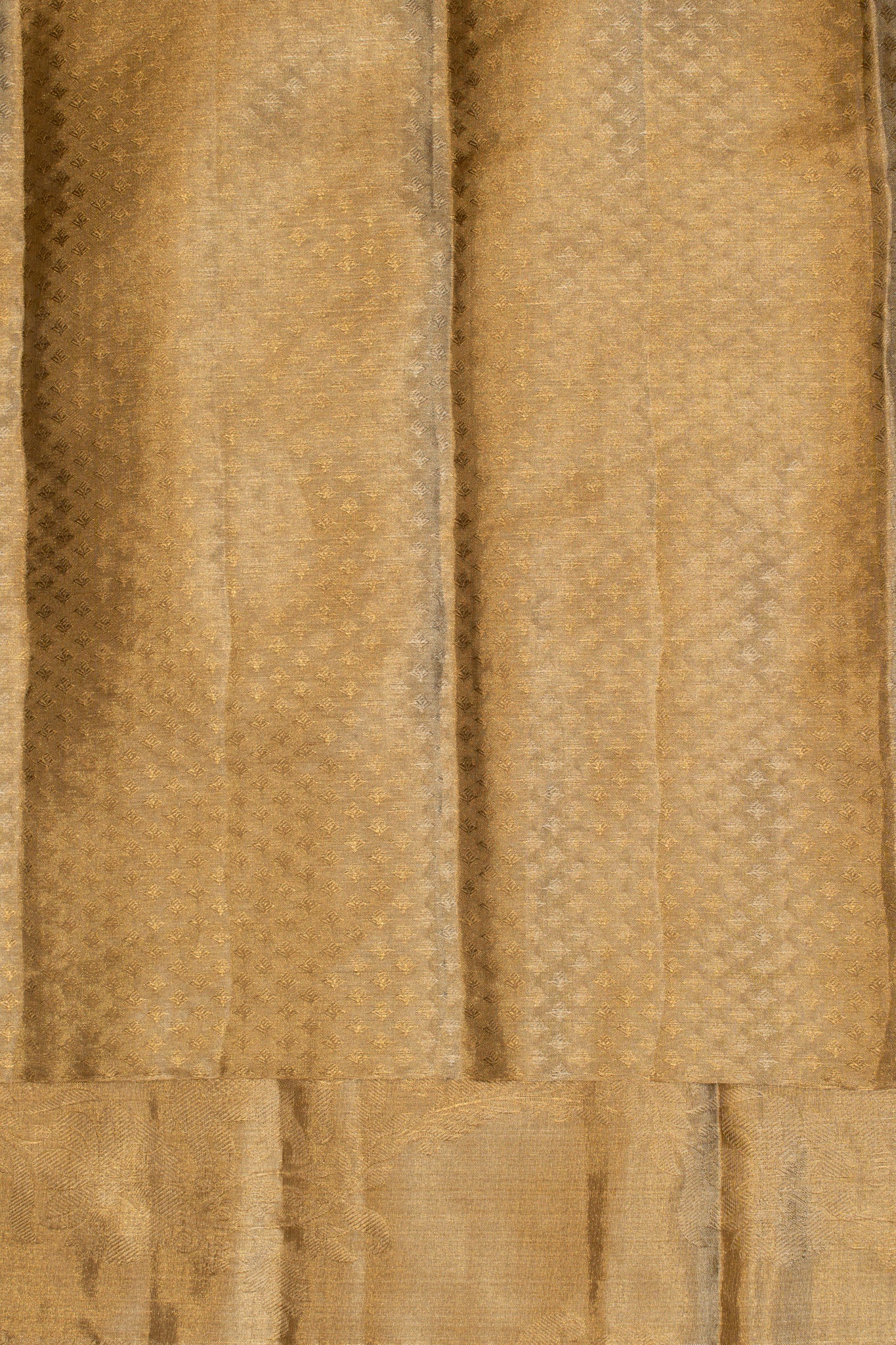 Champagne gold tissue pure kanjivaram silk saree