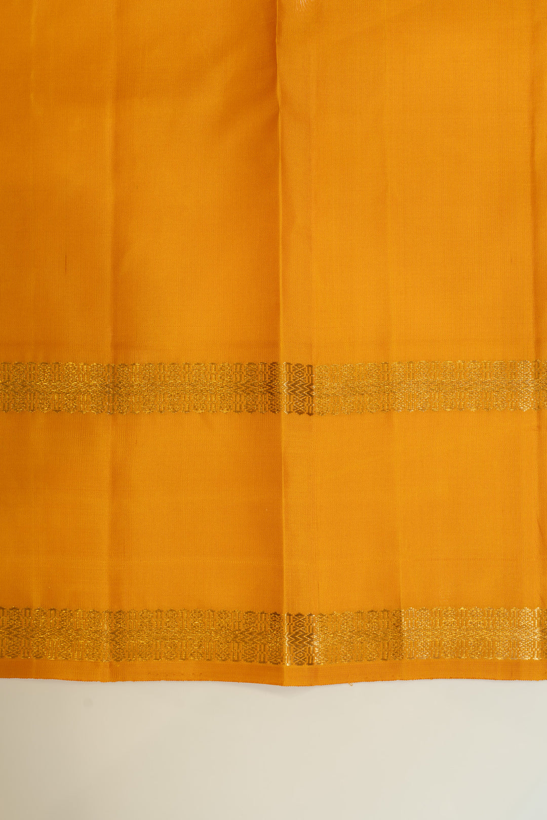 Rust orange and yellow rettai pettu pure Kanchipuram silk saree