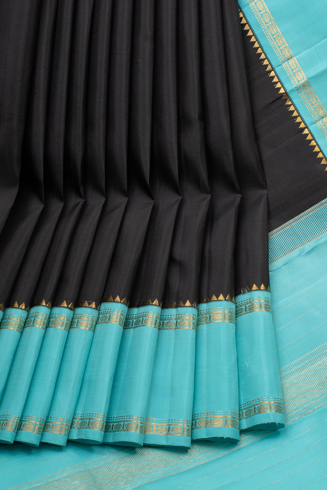 Black and Blue Traditional Pure Kanchipuram Silk Saree
