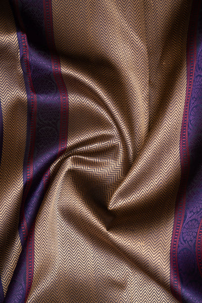 Olive Green and Indigo Blue Pure Kanchipuram Silk Saree - Clio Silks