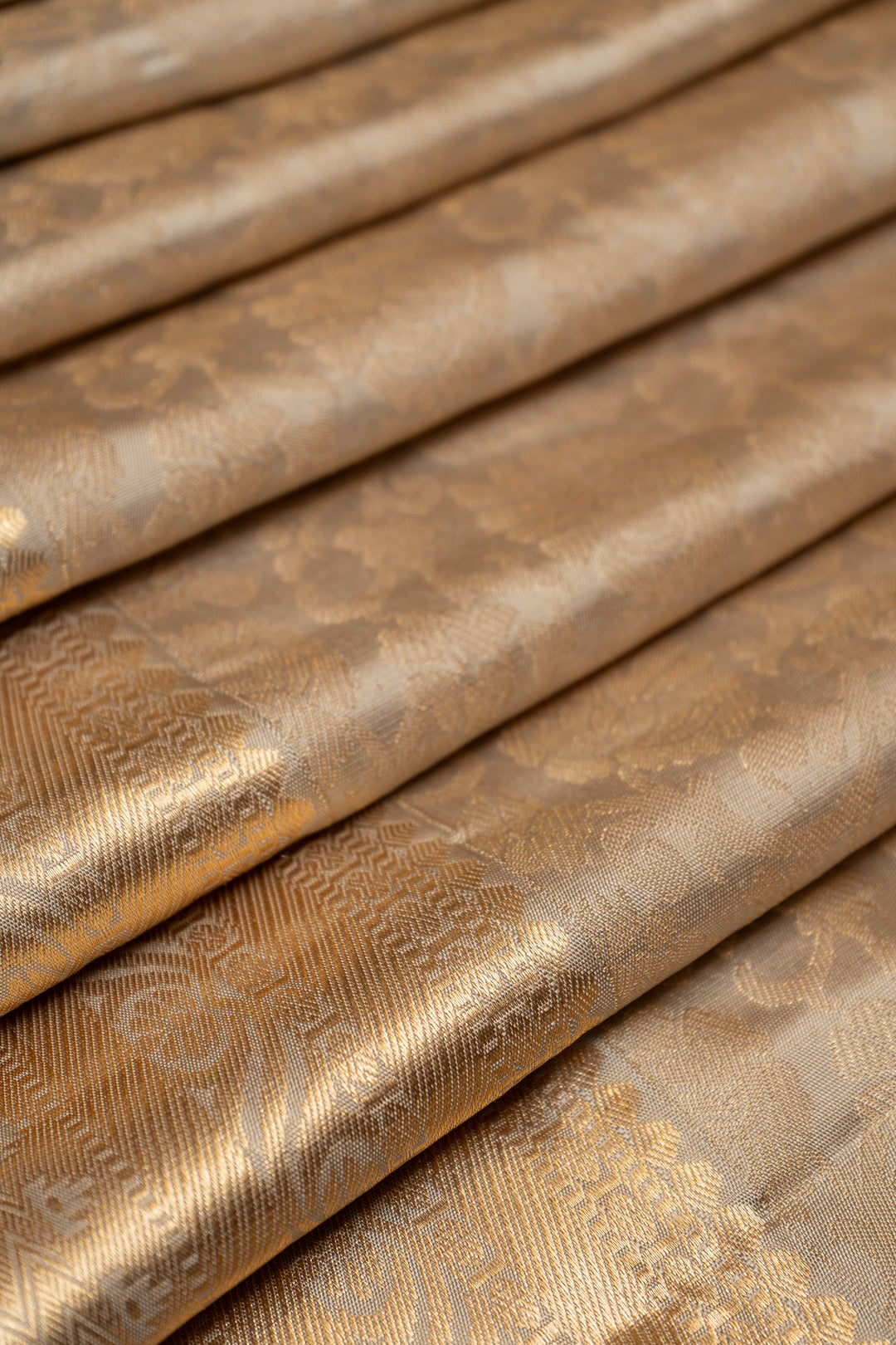 Gold Zari Brocade Pure Kanchipuram Silk Saree - Clio Silks