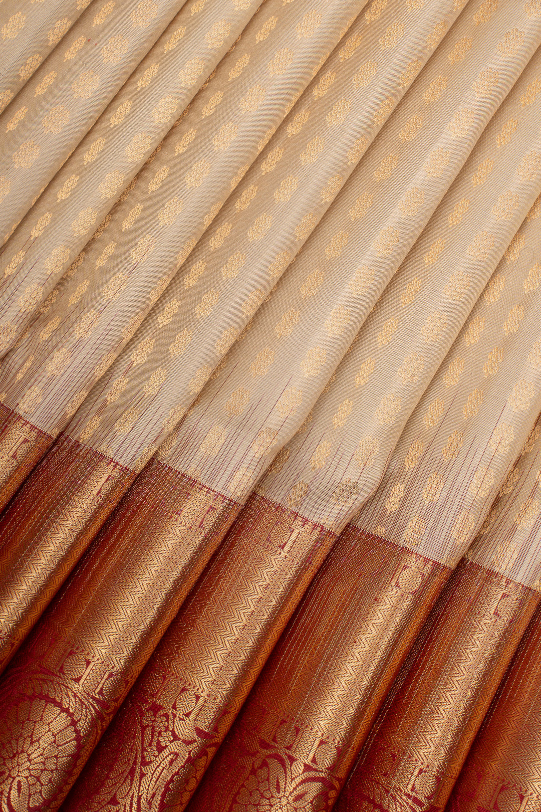 Off-White Lakshadeepam Pure Soft Silk Saree