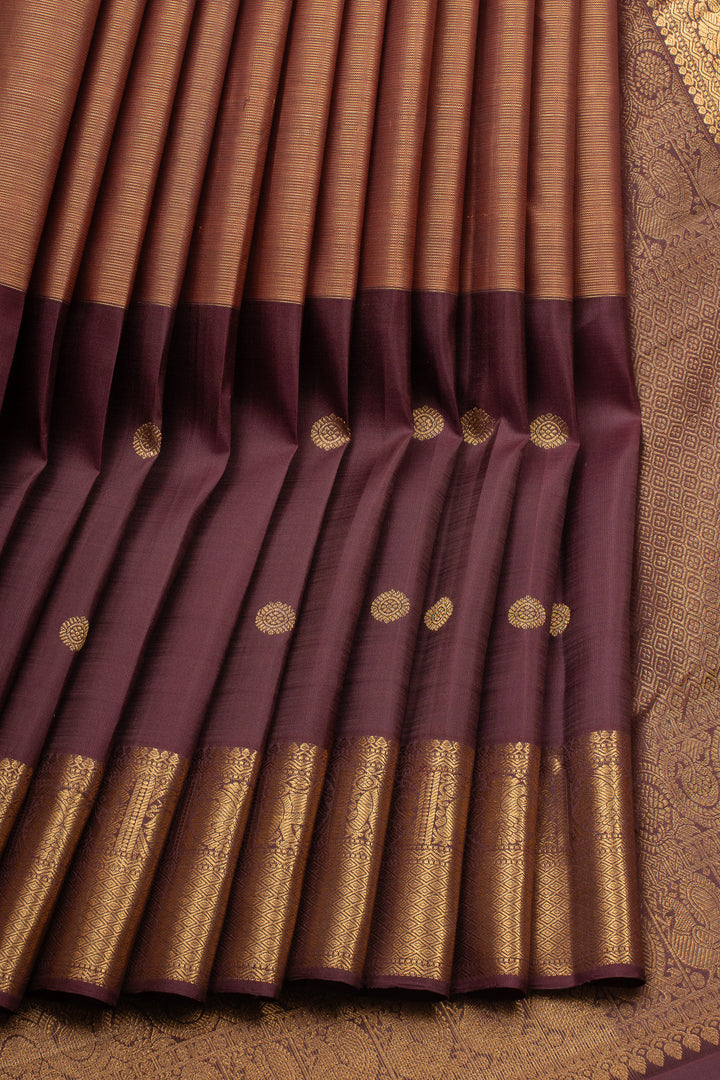 Maroon Vairaoosi Pure Kanchipuram Silk Saree