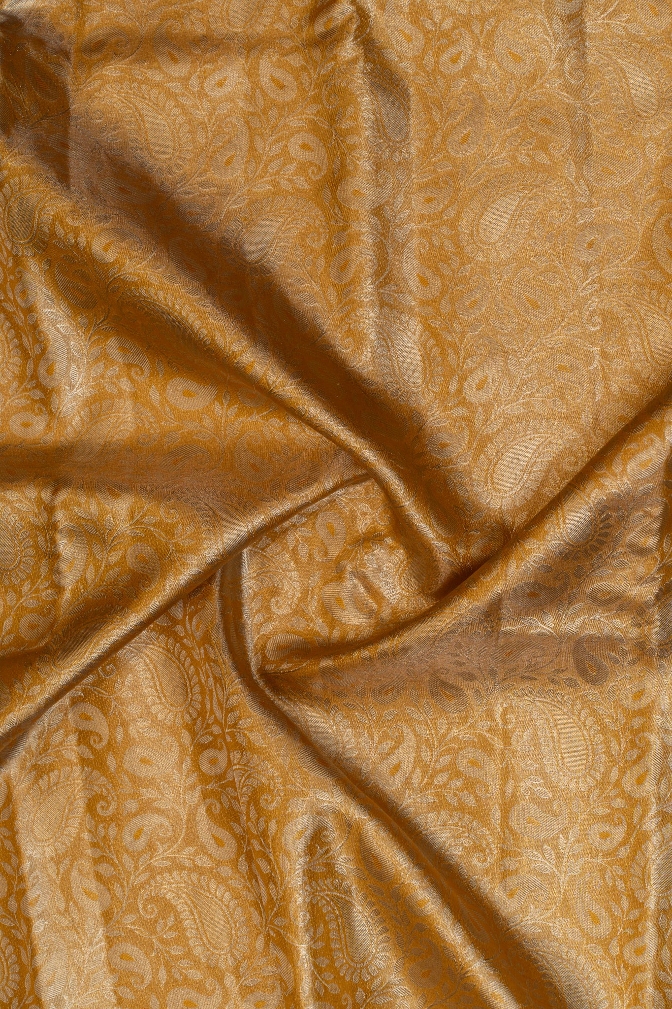 Honey gold pure tissue Kanchipuram silk saree