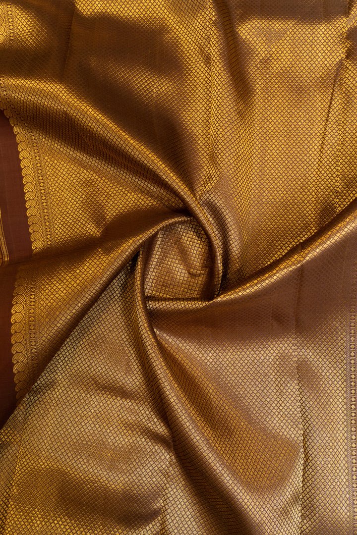 Yellow and jamun stripes pure Kanchipuram silk saree