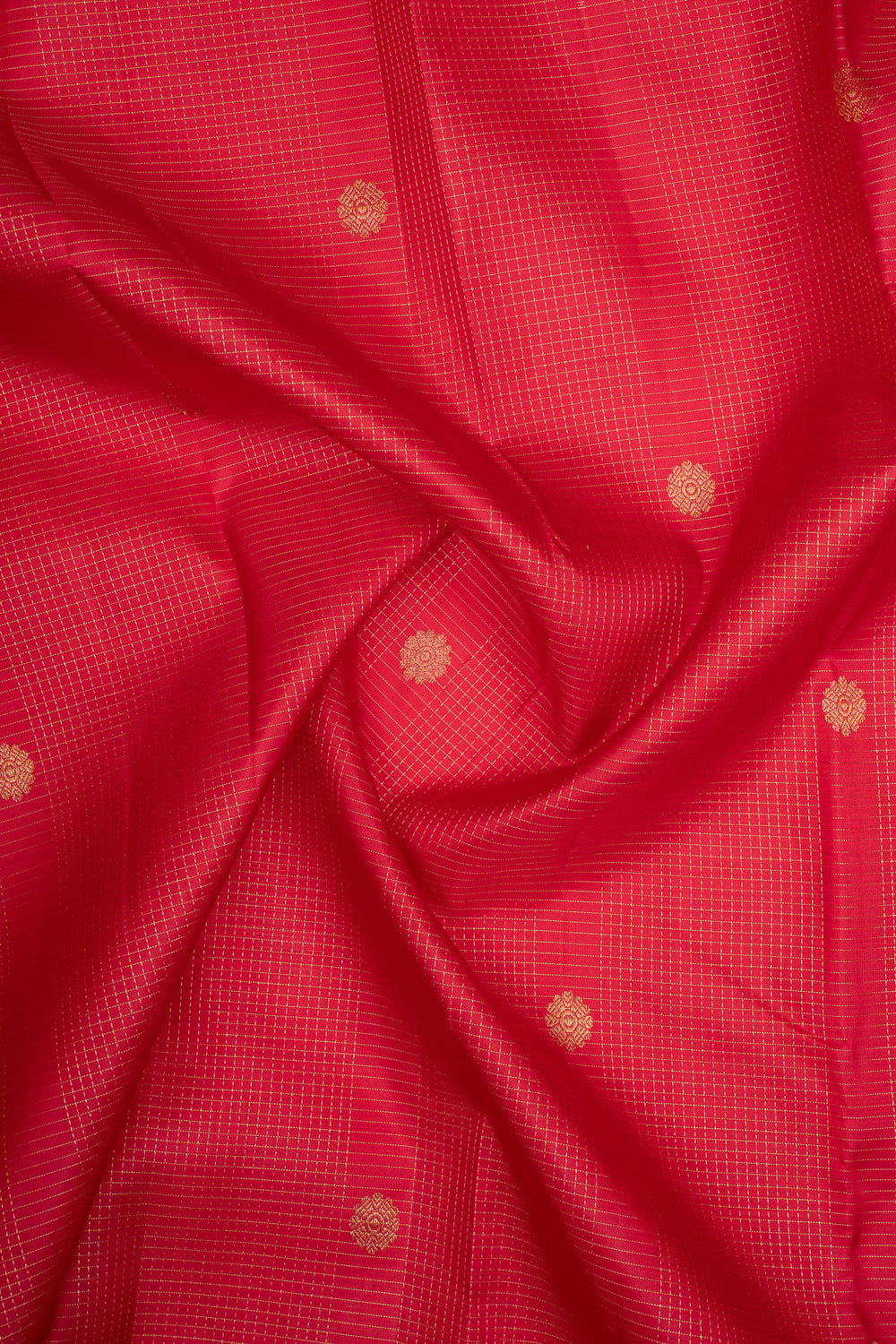 Reddish Pink Vairaoosi Checks Pure Kanchipuram Silk Saree
