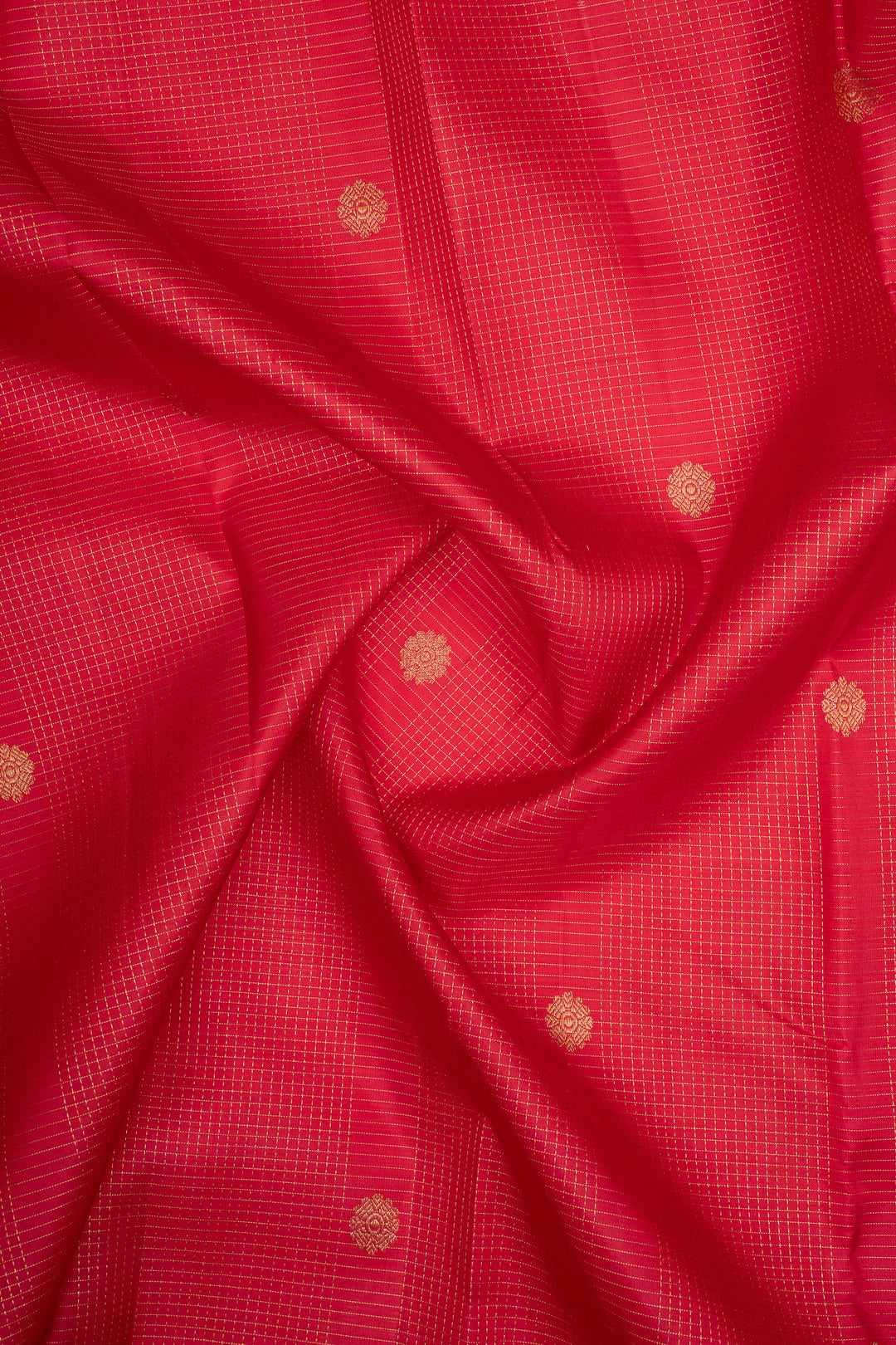Reddish Pink Vairaoosi Checks Pure Kanchipuram Silk Saree