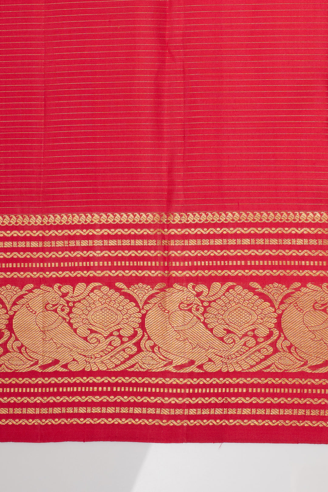 Reddish Pink Vairaoosi Checks Pure Kanchipuram Silk Saree