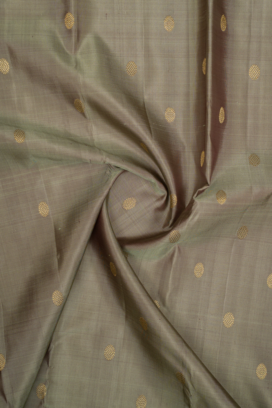 Grey Shot Colour Pure Kanchipuram Silk Saree