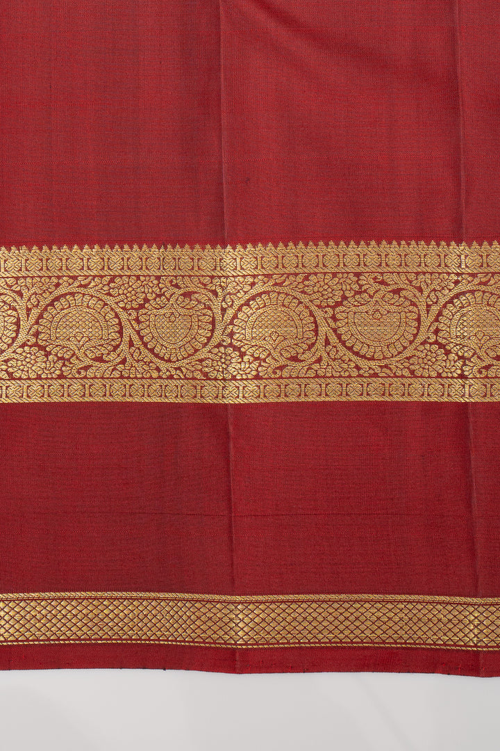 Grey Shot Colour Pure Kanchipuram Silk Saree