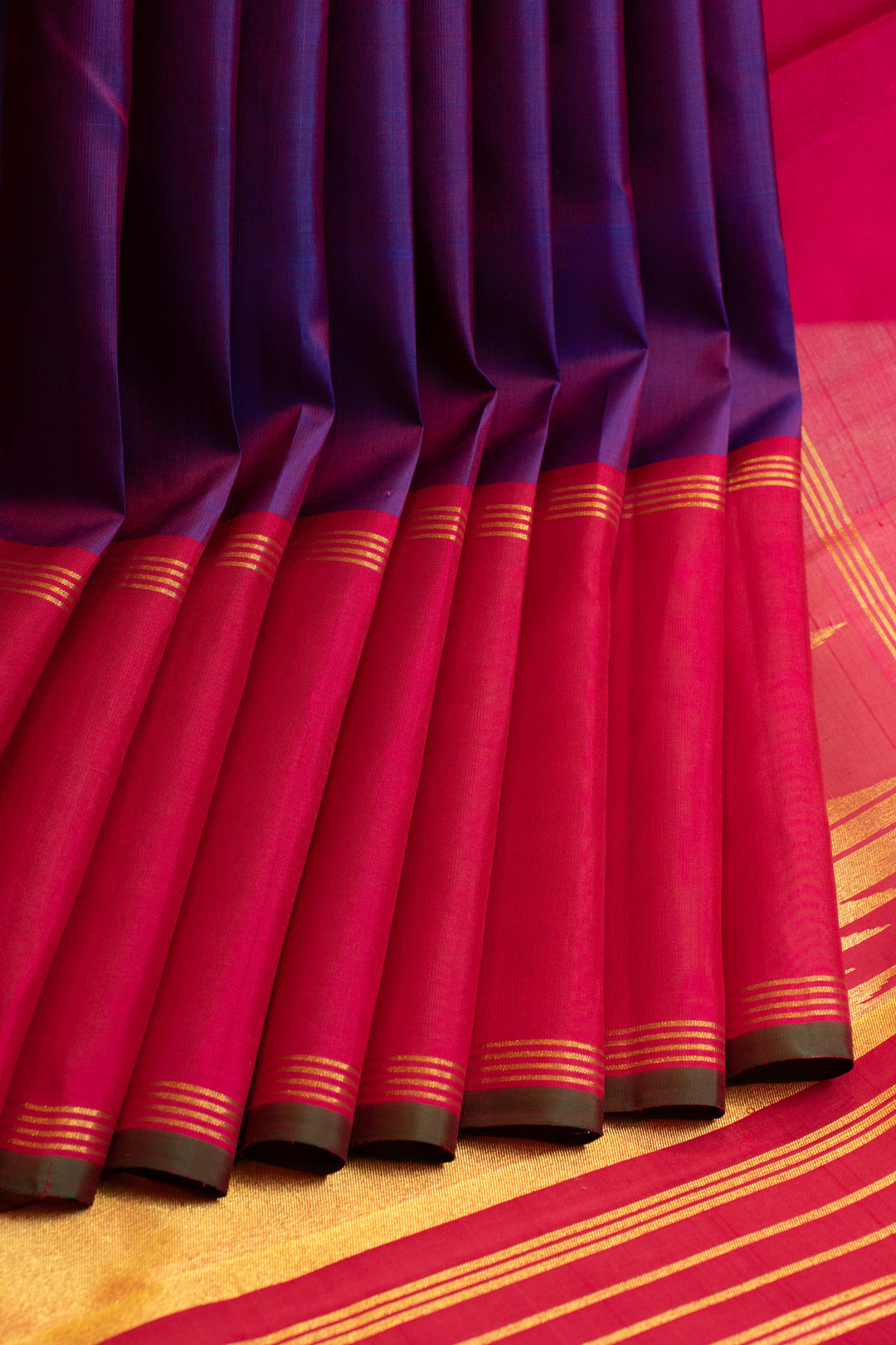 Purple and dark magenta pure Kanchipuram silk saree