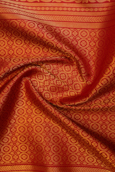 Pearl white and maroon lakshabutta pure Kanchipuram silk saree