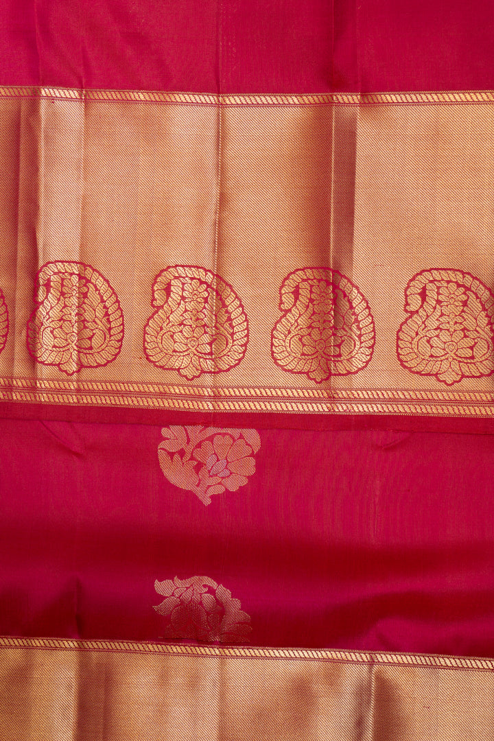 Pink and Purple Pure Kanchipuram Silk Saree - Clio Silks