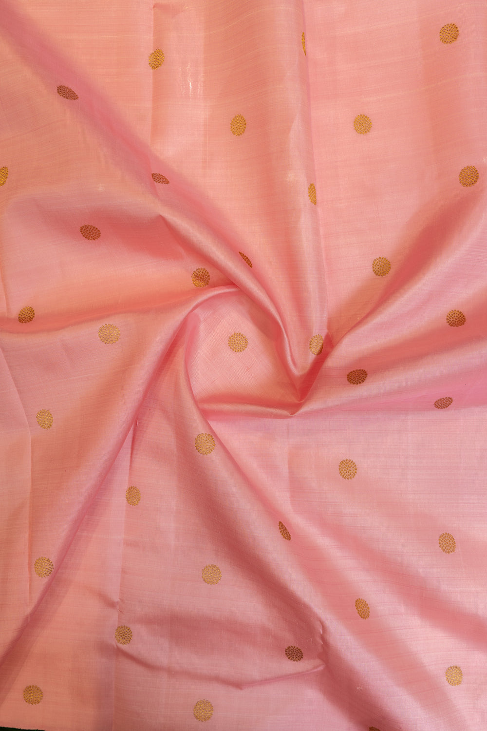 Pastel pink and bottle green traditional pure Kanchipuram silk saree