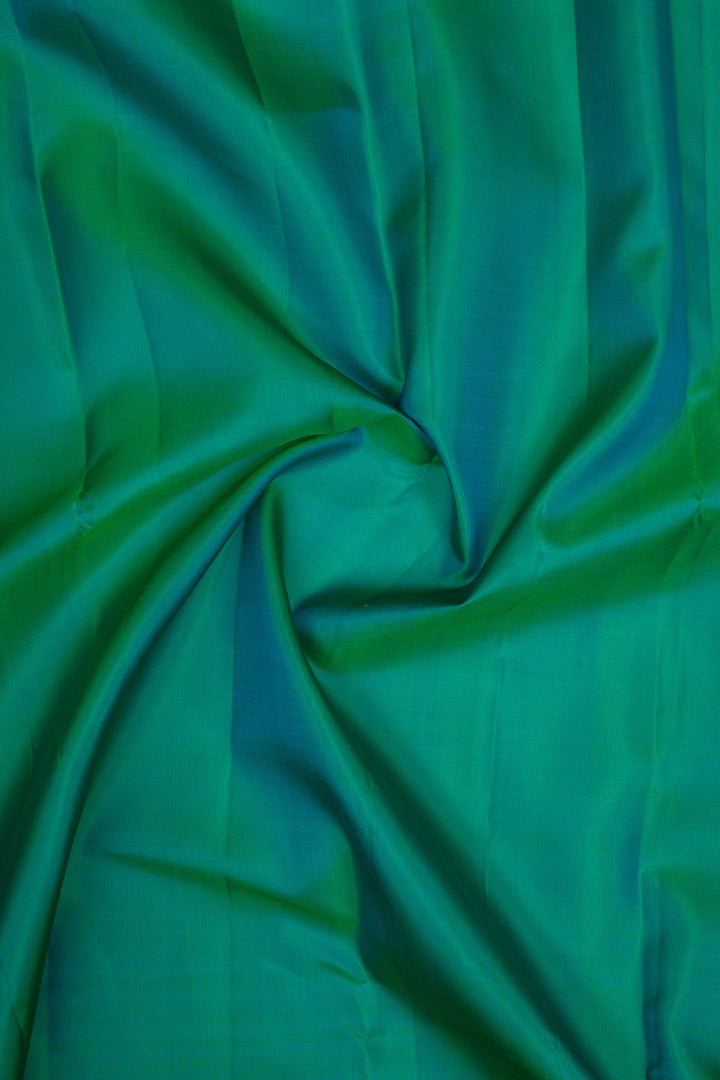 Peacock Blue Traditional Pure Kanchipuram Silk Saree