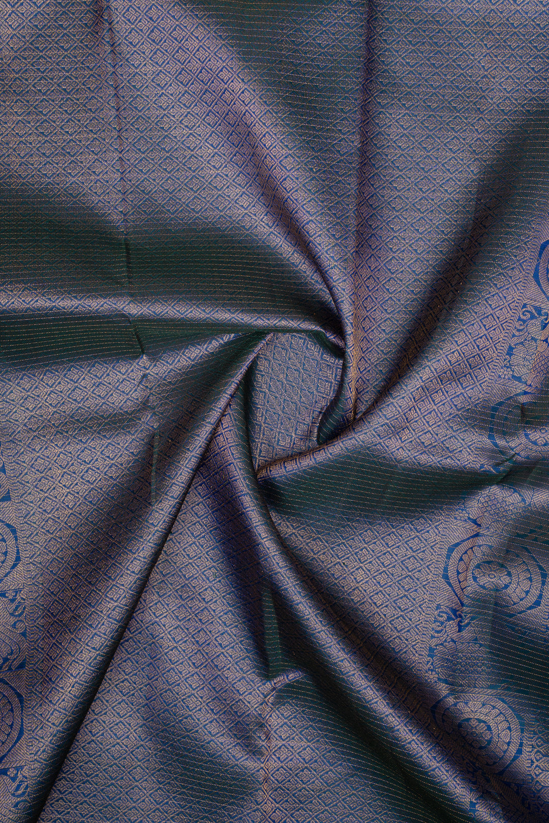 Peacock blue Vairaoosi  pure kanchipuram silk saree