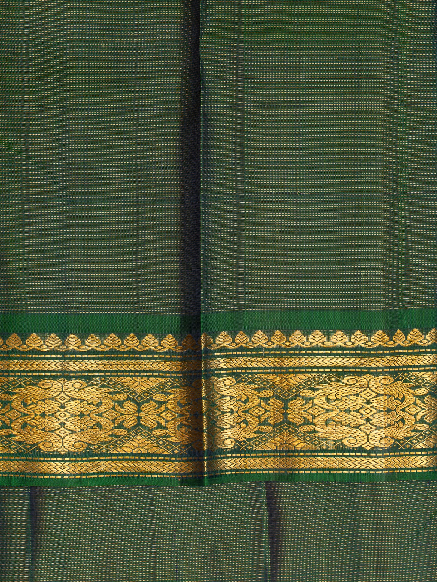 Peacock green vairaoosi pure zari Kanchipuram silk saree