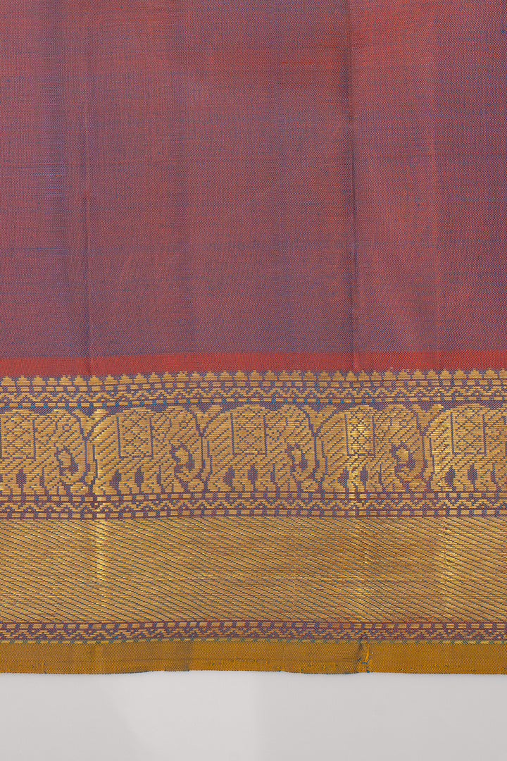 Peacock Blue Traditional Pure Kanchipuram Silk Saree