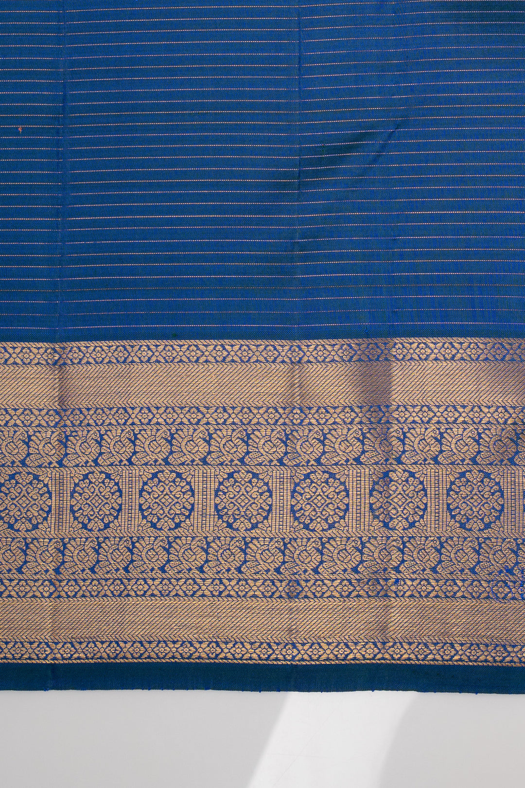 Peacock blue Vairaoosi  pure kanchipuram silk saree