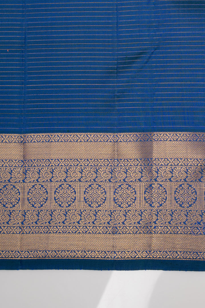 Peacock blue Vairaoosi  pure kanchipuram silk saree