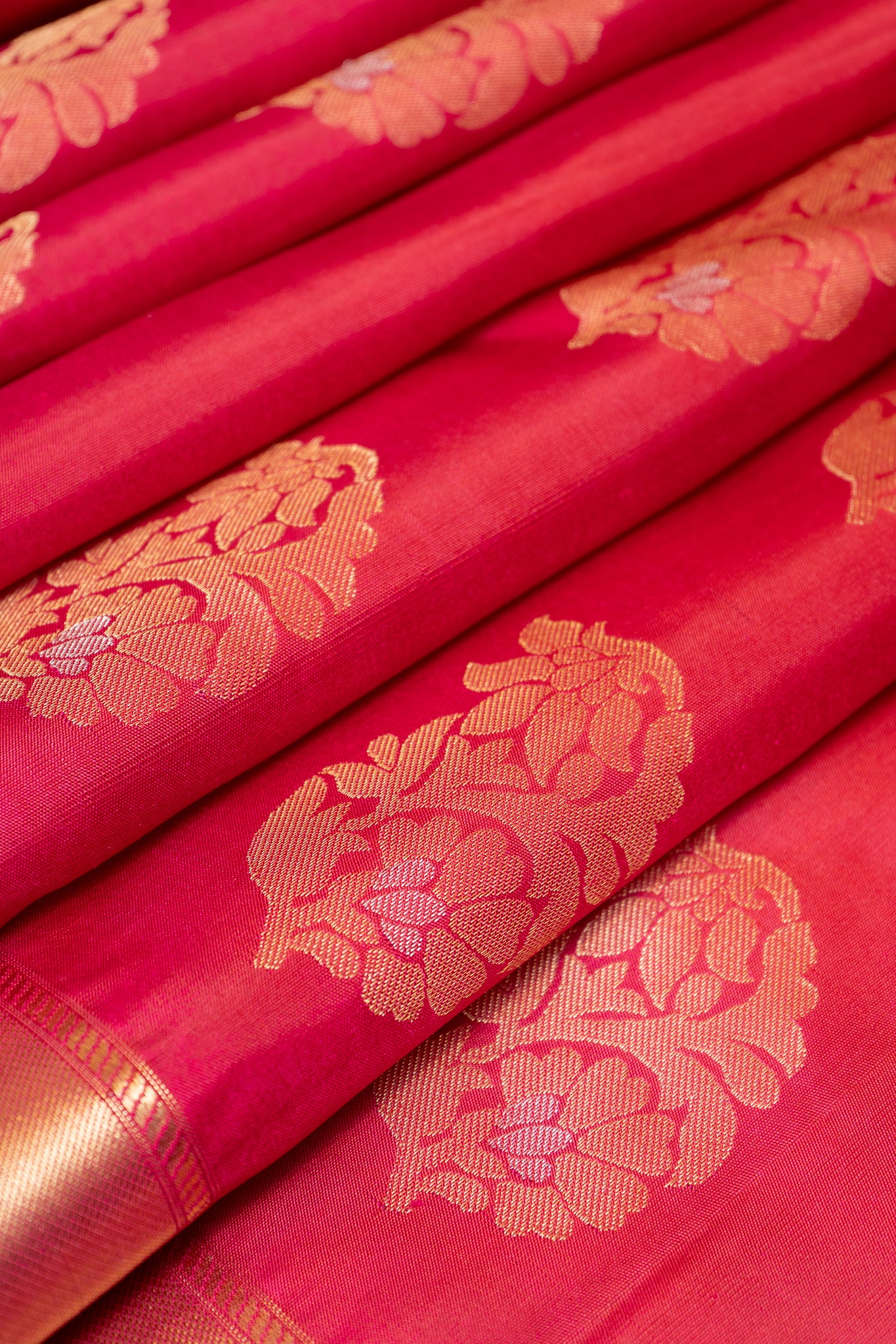 Pink and Purple Pure Kanchipuram Silk Saree - Clio Silks