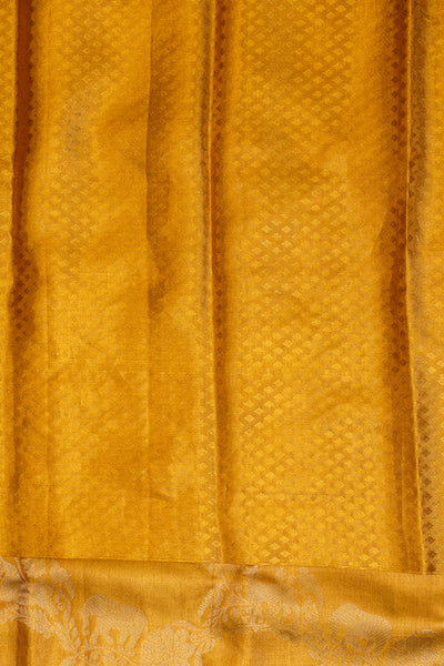 Sunglow gold vanasingaram pure tissue Kanchipuram silk saree