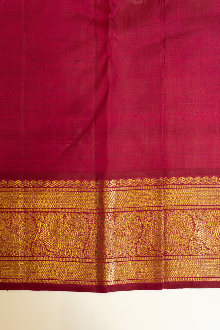 Magenta minakari thread brocade pure Kanchipuram silk saree