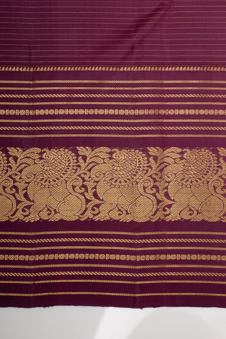 Purple Vairaoosi Checks Pure Kanchipuram Silk Saree