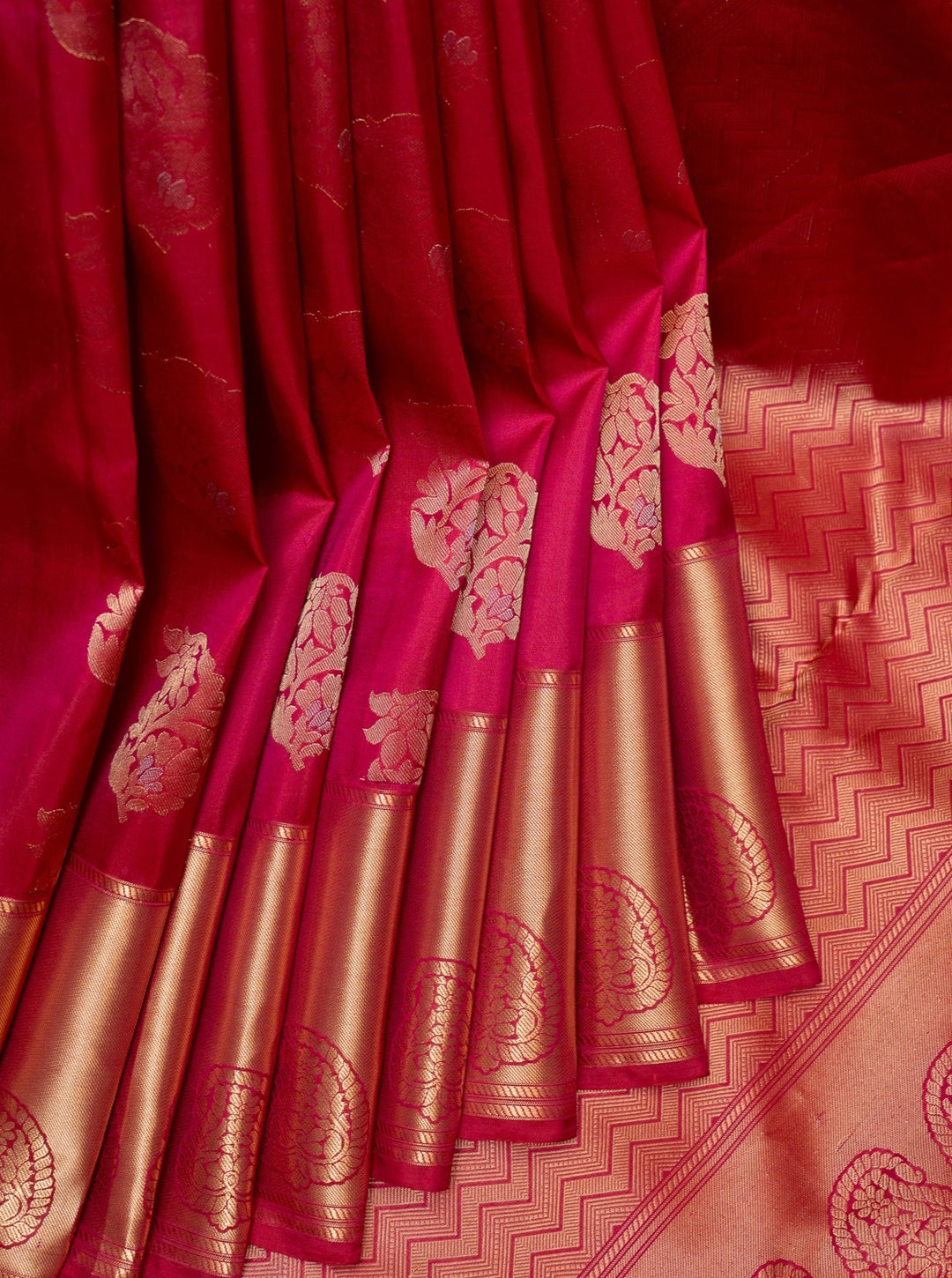 Pink and Purple Pure Kanchipuram Silk Saree - Clio Silks