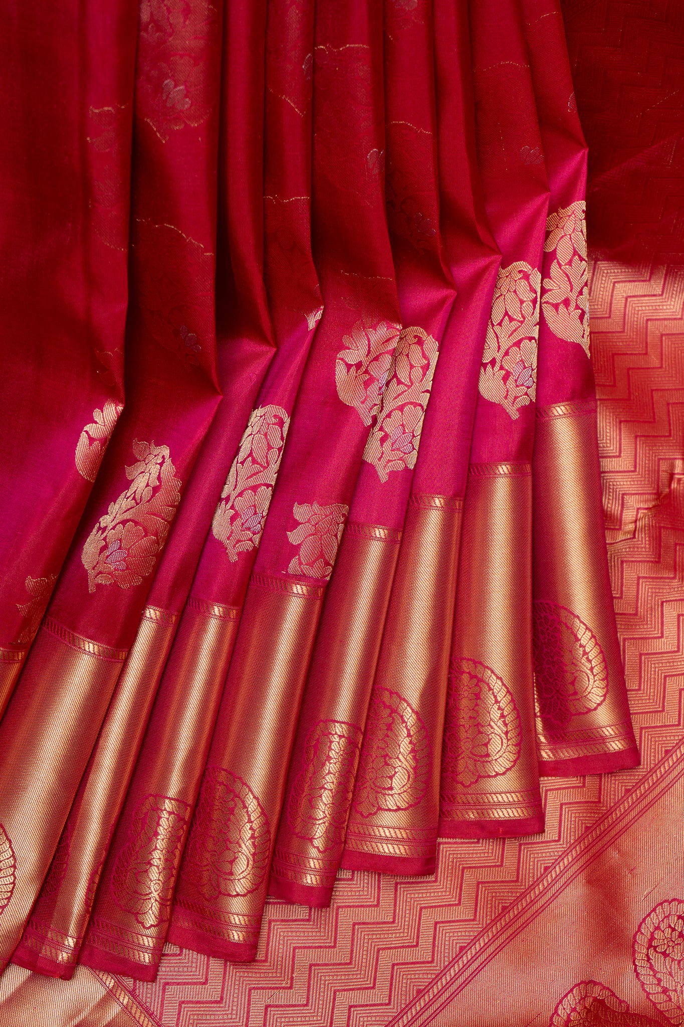 Pink and Purple Pure Kanchipuram Silk Saree - Clio Silks