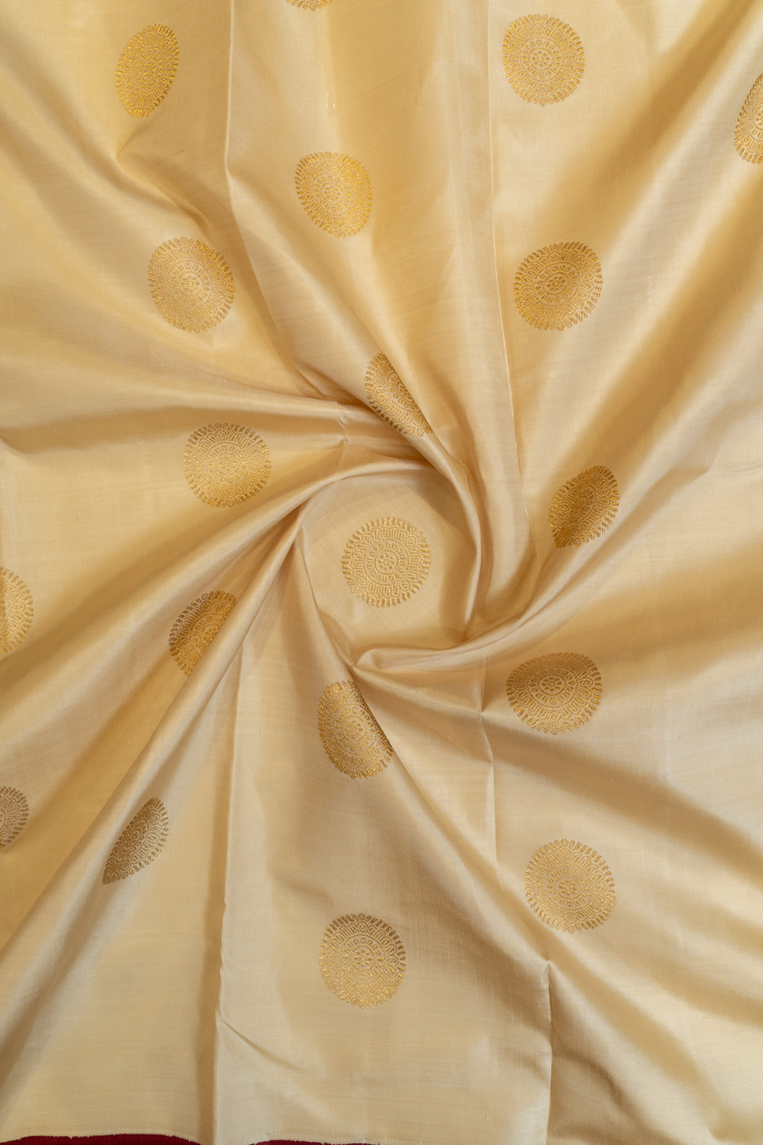 Off white Ganga Jamuna traditional pure Kanchipuram silk saree