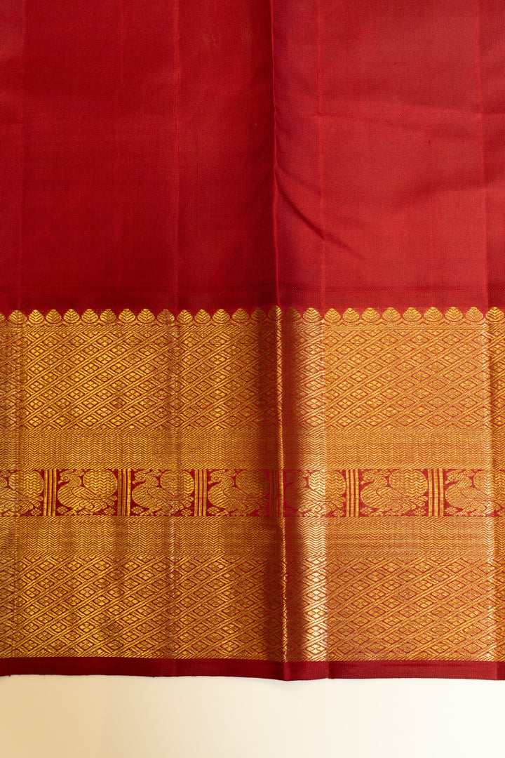 Off white Ganga Jamuna traditional pure Kanchipuram silk saree