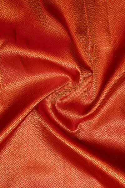Red Thread Jacquard Kanchipuram Silk Saree - Clio Silks